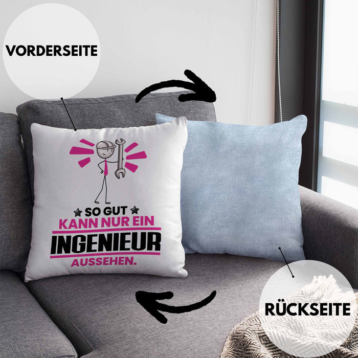 Ingenieur Geschenk Kissen mit Füllung 40x40 So Gut Kann Nur Ein Ingenieur Aussehen Geschenkidee (Grau) Blau Trendation