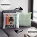 Jack Russel Besitzer Kissen mit Füllung 40x40 Geschenk Lustiger Spruch Geschenkidee Retro Vinatge Jack Russel (Grau) Grün Trendation
