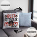 Rottweiler Mom Besitzerin Kissen mit Füllung 40x40 Geschenk Lustiger Spruch Geschenkidee Besitzerin Rottweiler Mama (Grau) Blau Trendation