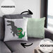 T-Rex Kissen mit Füllung 40x40 Geschenk Schatten Dinosaurier-Liebhaber Geschenkidee Jungs Geburtstag (Grau) Grün Trendation