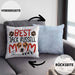 Jack Russell Mom Besitzerin Kissen mit Füllung 40x40 Geschenk Lustiger Spruch Geschenkidee Besitzerin Jack Russell Mama (Grau) Blau Trendation