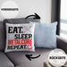 Eat Sleep Metalcore Repeat Kissen mit Füllung 40x40 Geschenk Musik Metal Heavy (Grau) Blau Trendation