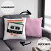 Nostalgie Kassette Geschenk Alte Straße 80er 90er Jahre GeschenkKissen mit Füllung 40x40 (Grau) Rosa Trendation