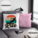 Kitesurfing Kissen mit Füllung 40x40 Geschenk für Kitesurfer Geschenkidee Vintage Grafik (Grau) Rosa Trendation