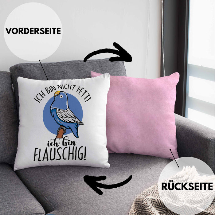 Lustige Papagei-Kissen mit Füllung 40x40 Geschenk für Papagei-Besitzer (Grau) Rosa Trendation