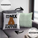Kaffee-Liebhaber Geschenk Kissen mit Füllung 40x40 Geschenkidee für Kollegen Der Tut Nix Der Will Nur Kaffee trinken (Grau) Grün Trendation
