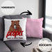 Lustige Bär-Kissen mit Füllung 40x40 Spruch "People - Not A Big Fan" (Grau) Rosa Trendation