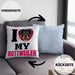 Rottweiler Besitzerin Kissen mit Füllung 40x40 Geschenk Lustiger Spruch Geschenkidee I Love My Rottweiler (Grau) Blau Trendation