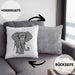 Elefant Kissen mit Füllung 40x40 Geschenk Für Elefanten-Liebhaber Geschenkidee Grafik Mandala (Grau) Grau Trendation