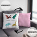 Arten Von Dinosauriern Kissen mit Füllung 40x40 Geschenk Für Jungs Dinos T-Rex Jungen Mädchen Dinos Tyrannosaurus (Grau) Rosa Trendation