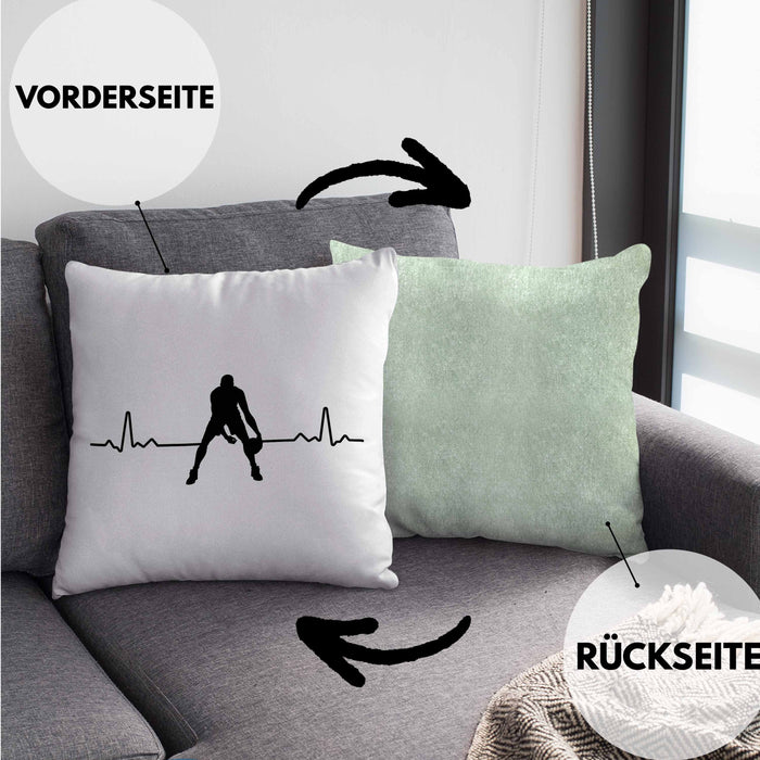 Basketball Kissen mit Füllung 40x40 Geschenk Basketballspieler Coach Trainer Geschenkidee Lustige Kissen mit Füllung 40x40 Basketballer Jungs Jungen (Grau) Grün Trendation