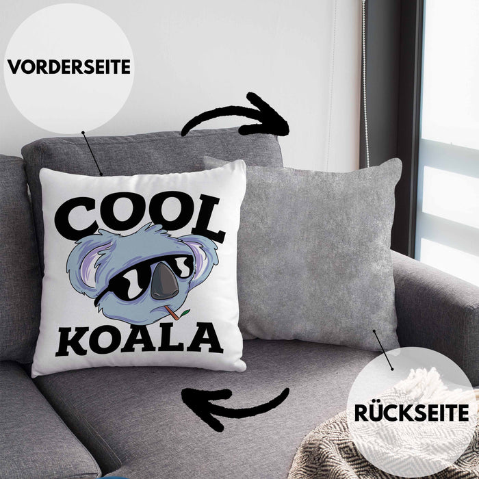 Kissen mit Füllung 40x40 Koala Geschenkidee für Koala-Liebhaber Kissen mit Füllung 40x40 Koala-Aufdruck (Grau) Grau Trendation