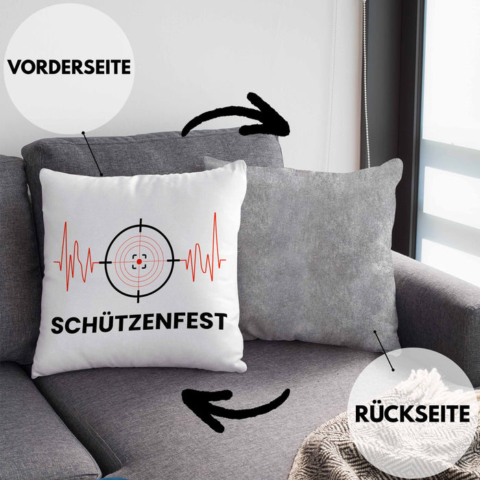 Schützenfest Kissen mit Füllung 40x40 Geschenk Schütze Sportschütze Geschenkidee (Grau) Grau Trendation