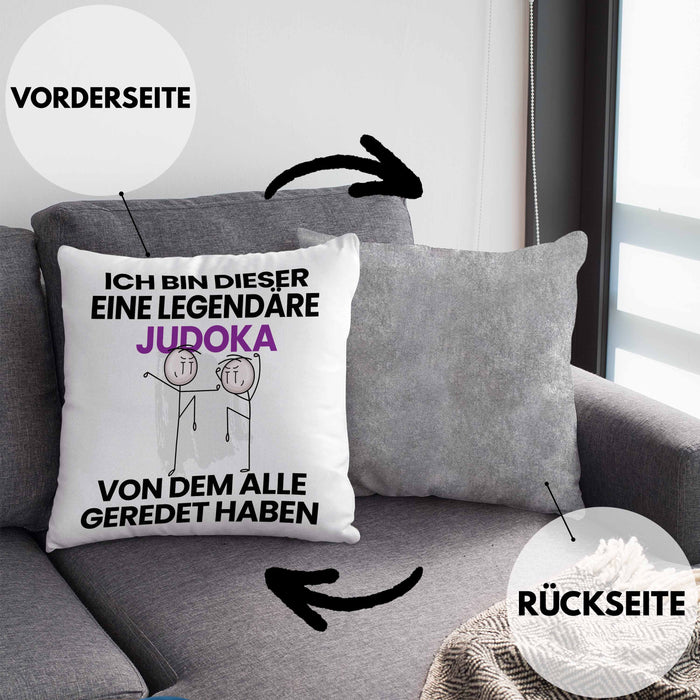 Judoka Geschenk Kissen mit Füllung 40x40 Lustige Geschenkidee Geburtstag für Judoka Ich Bin Dieser Legendäre Judoka Von Dem Alle Geredet Haben (Grau) Grau Trendation
