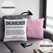Dachdecker Geschenk Kissen mit Füllung 40x40 Lustig Mann Männer Zubehör Geschenkidee Dachdecker-Meister (Grau) Rosa Trendation