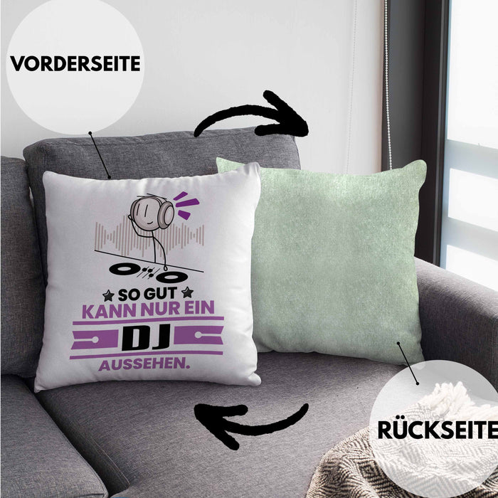 DJ Geschenk Kissen mit Füllung 40x40 So Gut Kann Nur Ein DJ Aussehen Geschenkidee (Grau) Grün Trendation