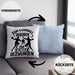 Handball Geschenk Kissen mit Füllung 40x40 Geschenkidee Handball-Spieler Handballspielerin Mädchen Jungs Zum Handball Geboren Zur Schule Gezwungen (Grau) Blau Trendation