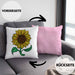 Lustige Sonnenblume Kissen mit Füllung 40x40 Geschenk für Sonnenblumenliebhaber (Grau) Rosa Trendation