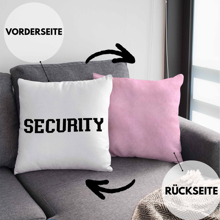 Security Kissen mit Füllung 40x40 für Türsteher Wächter Geschenk für Beschützer (Grau) Rosa Trendation