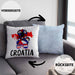 Croatia Kissen mit Füllung 40x40 Geschenk für Kroatische Frau Heimat Kroatien Geschenkidee (Grau) Blau Trendation