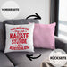 Karate Kissen mit Füllung 40x40 Geschenk Fass Mich An Und Deine Erste Karate Stunde Ist Umsonst (Grau) Rosa Trendation