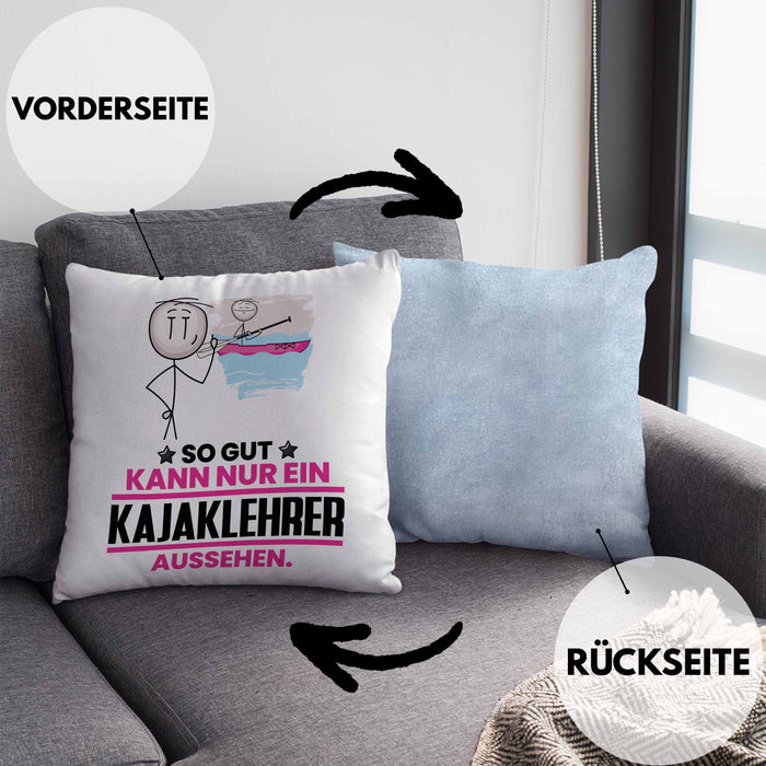 Kajaklehrer Geschenk Kissen mit Füllung 40x40 So Gut Kann Nur Ein Kajaklehrer Aussehen Geschenkidee (Grau) Blau Trendation
