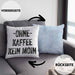 Lustige Kissen mit Füllung 40x40 Kaffeegenießer Geschenk Ohne Kaffee Kein Moin Geschenk Kaffeeliebhaber (Grau) Blau Trendation