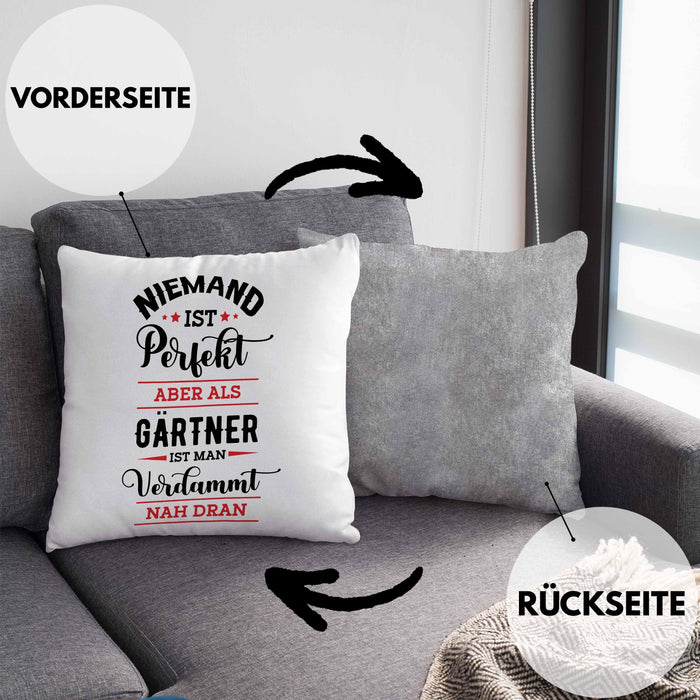 Gärtner Kissen mit Füllung 40x40 Geschenk Hobbygärtner Geschenkidee Niemand Ist toll (Grau) Grau Trendation