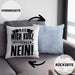 Spruch Kissen mit Füllung 40x40 Geschenk Lass Mich Kurz Nachdenken Nein (Grau) Blau Trendation