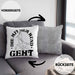 Die Mit Dem Hund Geht Kissen mit Füllung 40x40 Geschenk für Frauchen Hundebesitzerin Geschenkidee (Grau) Grau Trendation