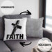 Faith Kissen mit Füllung 40x40 Geschenk Jesus Glauben Geschenkidee Kirche Ostern Christentum Häferl (Grau) Grau Trendation