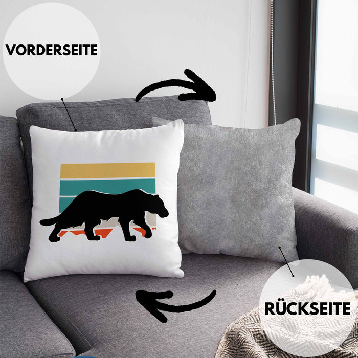 Gepard Kissen mit Füllung 40x40 Geschenk Retro (Grau) Grau Trendation