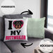 Rottweiler Besitzerin Kissen mit Füllung 40x40 Geschenk Lustiger Spruch Geschenkidee I Love My Rottweiler (Grau) Grün Trendation