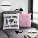 Lustige Kissen mit Füllung 40x40 für Bienenliebhaber Plant These Save The Bees Geschenk (Grau) Rosa Trendation