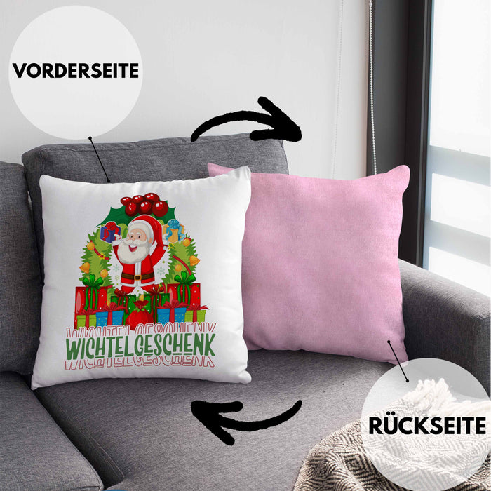 Schrott-Wichtelgeschenk für Frauen Kollegen Geschenk Wichteln Weihnachten Weihnachten Geschenkidee SchrottwichtelnKissen mit Füllung 40x40 (Grau) Rosa Trendation