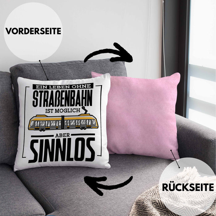 Lustige Kissen mit Füllung 40x40 Geschenk Spruch Lustig Normale Menschen Machen Mir Angst Geschenkidee Geburtstag (Grau) Rosa Trendation