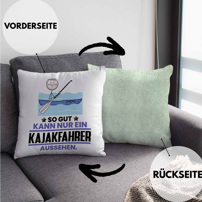 Kajakfahrer Geschenk Kissen mit Füllung 40x40 So Gut Kann Nur Ein Kajakfahrer Aussehen Geschenkidee (Grau) Grün Trendation