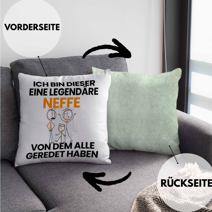 Neffe Geschenk Kissen mit Füllung 40x40 Lustige Geschenkidee Geburtstag für Neffe Ich Bin Dieser Legendäre Neffe Von Dem Alle Geredet Haben (Grau) Grün Trendation