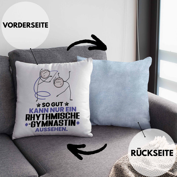 RhythmischeGymnastin Geschenk Kissen mit Füllung 40x40 So Gut Kann Nur Ein RhythmischeGymnastin Aussehen Geschenkidee (Grau) Blau Trendation