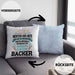 Bäcker Kissen mit Füllung 40x40 mit Spruch Geschenkidee Bäckerin Geschenk Männer Frauen (Grau) Blau Trendation