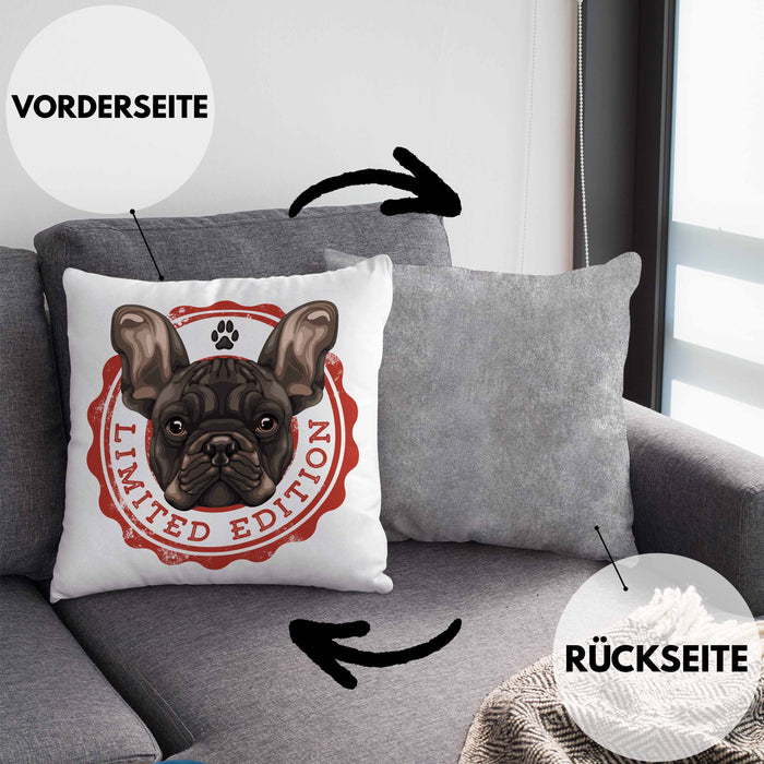 Boxer Hunde Kissen mit Füllung 40x40 Geschenk Hundebesitzerin Boxer Frauchen Herrchen Geschenkidee Kaffee-Kissen mit Füllung 40x40 Limited Edition (Grau) Grau Trendation