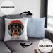 Rottweiler Besitzer Kissen mit Füllung 40x40 Geschenk Lustiger Spruch Geschenkidee Rottweiler Mama Papa (Grau) Blau Trendation