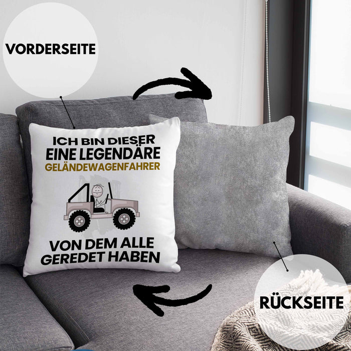 Geländewagenfahrer Geschenk Kissen mit Füllung 40x40 Lustige Geschenkidee Geburtstag für Geländewagenfahrer Ich Bin Dieser Legendäre Geländewagenfahrer Von Dem Alle Geredet Haben (Grau) Grau Trendation