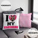 Schäferhund Besitzerin Kissen mit Füllung 40x40 Geschenk Lustiger Spruch Geschenkidee I Love My Schäferhund (Grau) Rosa Trendation