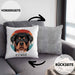 Rottweiler Besitzer Kissen mit Füllung 40x40 Geschenk Lustiger Spruch Geschenkidee Rottweiler Mama Papa (Grau) Grau Trendation