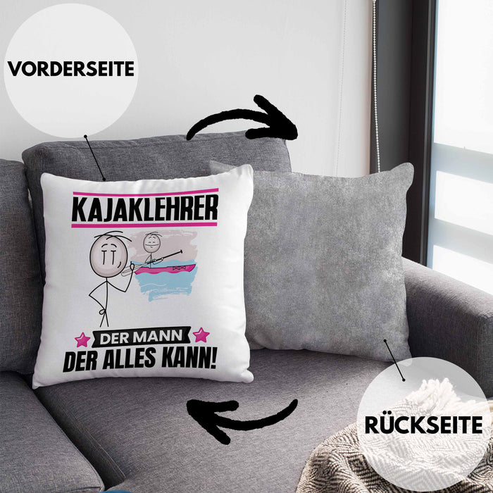 Kajaklehrer Kissen mit Füllung 40x40 Geschenk für Kajaklehrer Der Mann Der Alles Kann Geschenkidee zum Geburtstag (Grau) Grau Trendation