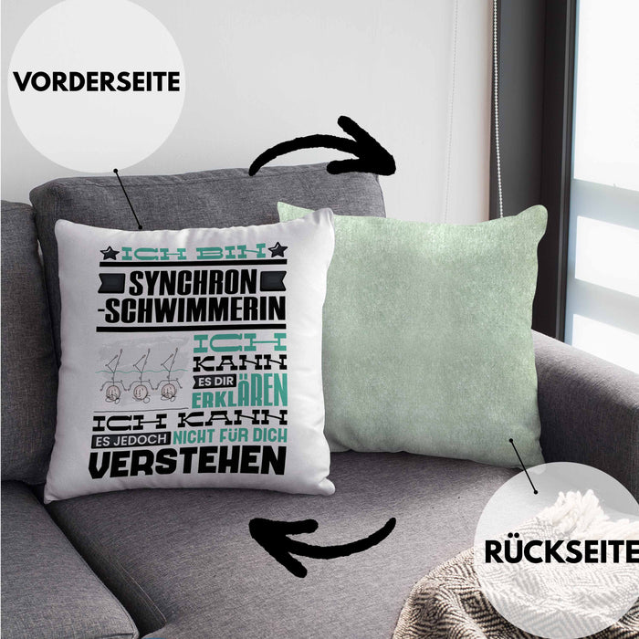 Synchronschwimmerin Geschenk Kaffee-Kissen mit Füllung 40x40 Geschenkidee für Synchronschwimmerin Ich Bin Synchronschwimmerin Ich Kann Es Dir Erklären Jedoch Nicht Für Dich Verstehen Spruch Lustig (Grau) Grün Trendation