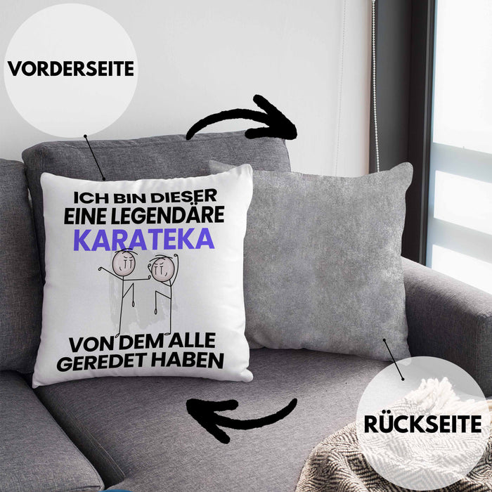 Karateka Geschenk Kissen mit Füllung 40x40 Lustige Geschenkidee Geburtstag für Karateka Ich Bin Dieser Legendäre Karateka Von Dem Alle Geredet Haben (Grau) Grau Trendation