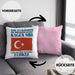 Türkei Kissen mit Füllung 40x40 Urlaub Heimat Geschenk Spruch Türke Geschenkidee (Grau) Rosa Trendation