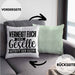 Geselle Prüfung Bestanden Kissen mit Füllung 40x40 Geschenk Verneigt Euch Der Geselle Betritt Den Raum (Grau) Grün Trendation